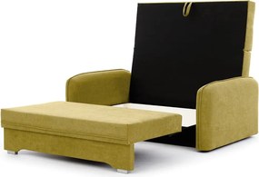 Sárga zsenília kinyitható-tárolóhelyes kanapé 155 cm Laine – ELTAP