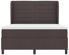 vidaXL Boxspring Ágy Mattal Sötétbarna 140x190 cm Szövet
