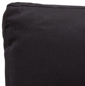 Fekete polyrattan kétszemélyes kerti kanapé párnákkal 124 cm