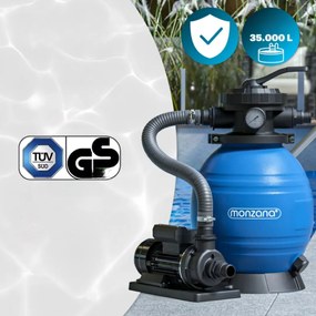 AQUA homokszűrő medencéhez szűrőgolyókkal, 10 200 l/h, kék Monzana
