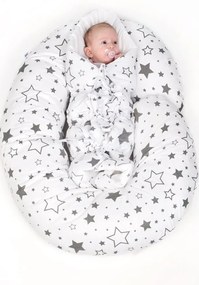 Klasszikus megkötős pólya New Baby csillagok szürke