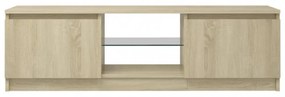 sonoma tölgy színű TV-szekrény LED lámpákkal 120x30x35,5 cm
