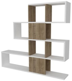 könyvespolc Karlin - White, Walnut