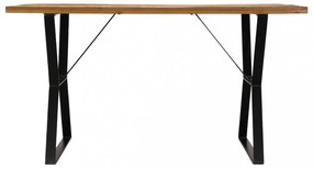 tömör újrahasznosított fa étkezőasztal 140 x 80 x 76 cm