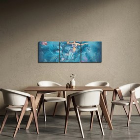 Kép - Sellő delfinekkel (órával) (90x30 cm)