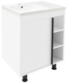Naturel Lucca Fürdőszobaszekrény mosdóval 59x70x45 cm fehér fényes LUCCA60W