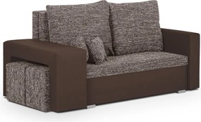 MILAN Kihúzható kanapé 2 + 2 puffal Barna/bronz