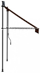 narancssárga-barna kézzel feltekerhető LED-es napellenző 150 cm