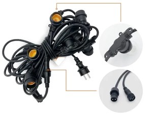 Kültéri dekoratív lánc MIMOSA 10xE27/1,3W/230V IP44 10 m