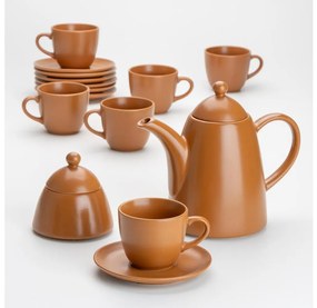 Kerámia tea készlet barna