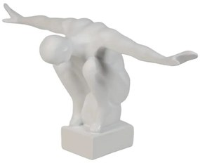 Asztaldísz 19,5x16x38,5 cm gyanta/fehér