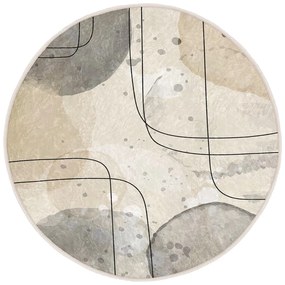 Bézs mosható kerek szőnyeg ø 120 cm Simple Lines – Mila Home