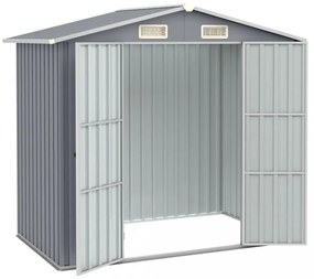 szürke horganyzott acél kerti fészer 205 x 129 x 183 cm