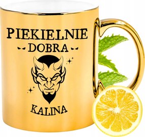 Prémium Arany Csillogó Bögre Kalina Ajándék Nyomtatott Fotóval