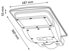 LED napelemes utcai lámpa szenzorral STREET LED/3W/3,2V IP65 + DO