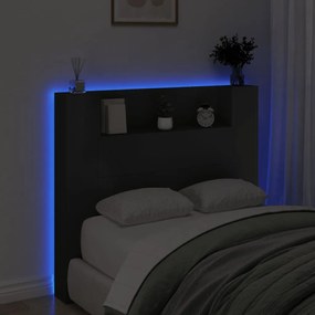 fekete áthidalószekrény LED-világítással 120 x 16,5 x 103,5 cm