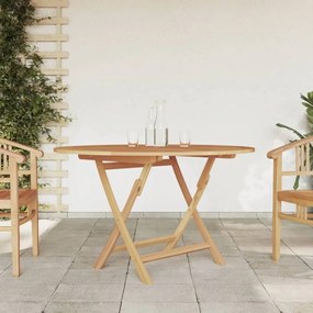 Tömör tíkfa összecsukható kerti asztal Ø 120 x 75 cm