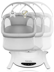 Lionelo - 2 az 1-ben baba ringató zenével BELLA Grey Concrete + távirányító