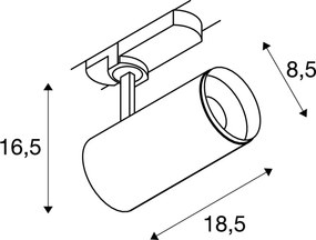 SLV 3~ NUMINOS® DALI M 1004472 Sínreflektor 1x20.1W/LED 3000K 1880LM