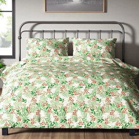 FLANEL mintájú ágyneműhuzat Homa BRES GREEN 140x200 cm