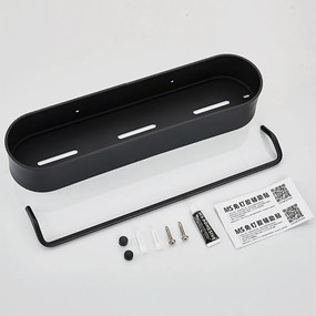 Zuhanypolc Fúrás Nélkül matt fekete 50cm