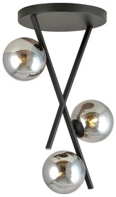 EMIBIG 1196-3 RIVER Glamour Mennyezeti Lámpa Fekete, Grafit E14 IP20