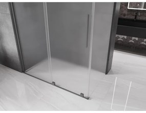 Mexen Velar, tolóajtós zuhanykabin 150 x 75 cm, 8 mm-es mattüveg, polírozott grafit, 871-150-075-31-95