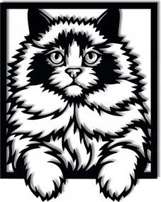 Fali dekoráció Macska ragdoll pers 60 cm áttört