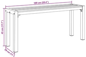 Kerti pad 100 cm Acél és WPC Barna és Fekete