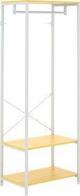 HOMCOM Kabátállvány Cipőtárolóval, Akasztós Raillal és 2 Polccal Előszoba, Hálószoba Számára 60x40x167,5 cm Természetes és Fehér | Aosom