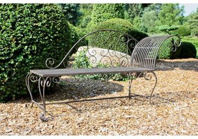 Fekete-sötétbarna fém kerti pad Lamington – Garden Pleasure