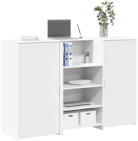 recepciós pult fehér 155x50x103,5 cm szerelt fa