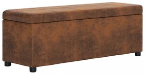 barna művelúr pad tárolórekesszel 116 cm