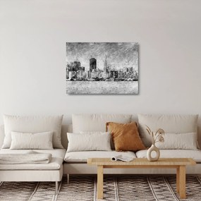 Üveg kép - Kávé művészeti város (70x50 cm)