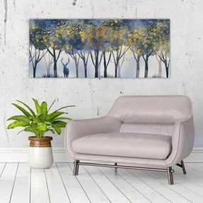Kép egy szarvasról az erdőben (120x50 cm)