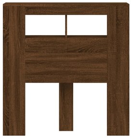 barna tölgyszínű szerelt fa LED-es fejtámla 100x18,5x103,5 cm