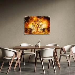 Természetes absztrakt kép fáról (üvegen) (70x50 cm)