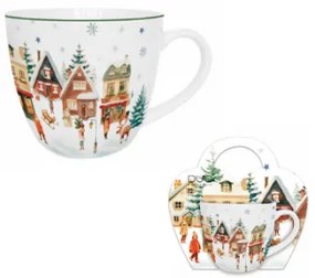 Karácsonyi porcelán bögre díszcsomagolásban Christmas Village 460 ml