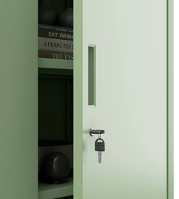 Alacsony fém irattartó szekrény BEATA, 900 x 930 x 400 mm, Fresh Style: pasztellzöld