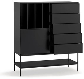 Fekete szekrény 120x140x45 cm Platt – Teulat