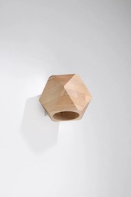 Natúr színű tömörfa fali lámpa Vige – Sollux