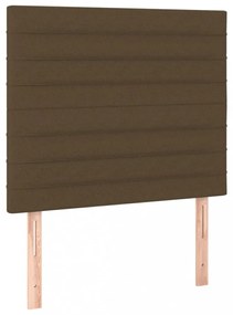 sötétbarna szövet LED-es fejtámla 80x5x118/128 cm