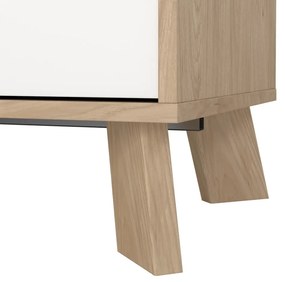 Fehér-natúr színű komód tölgyfa dekorral 147x73x39 cm Ikast – Tvilum