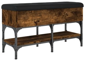 füstös tölgy színű szerelt fa cipőtároló pad 82 x 32 x 45 cm