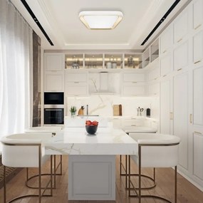 QUADRO LED 66W stropní stmívatelné svítidlo 3000-6000K bílá/zlatá + DO