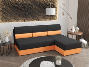 Sarok ülőgarnitúra Radiant L1 (fekete + narancssárga) (J). 1057433