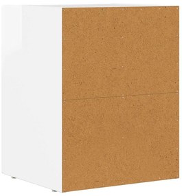 vidaXL Éjjeli asztal Magas Fényű Fehér 40 x 35 x 50 cm Faanyag