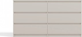 M6 140 fiókos szekrény, 138x75x40 cm, kasmír