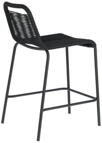 Glenville fekete acélszerkezetű bárszék, magasság 62 cm - Kave Home