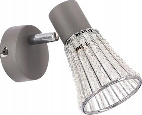 Fali lámpa Candellux Curtis szürke modern design kristályok